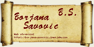 Borjana Savović vizit kartica